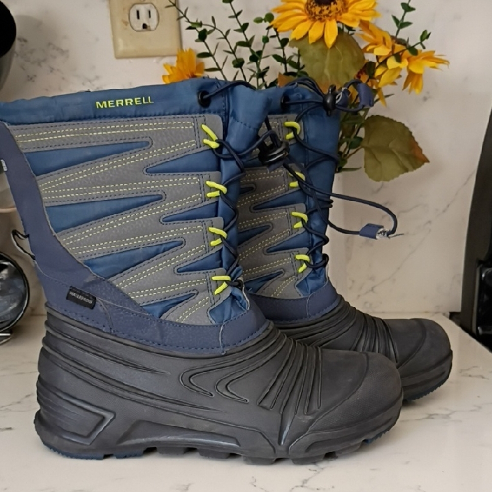 Merrell Blue and Gray Insulated Boots For Kids